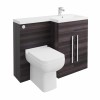 Calm Grey Right Hand Combination Vanity Unit Basin L Shape with Back to Wall Feel 600 Toilet & Soft Close Seat & Concealed Cistern - 1100mm