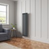 Bern 1500 x 470mm Anthracite Double Column Vertical Traditional Radiator