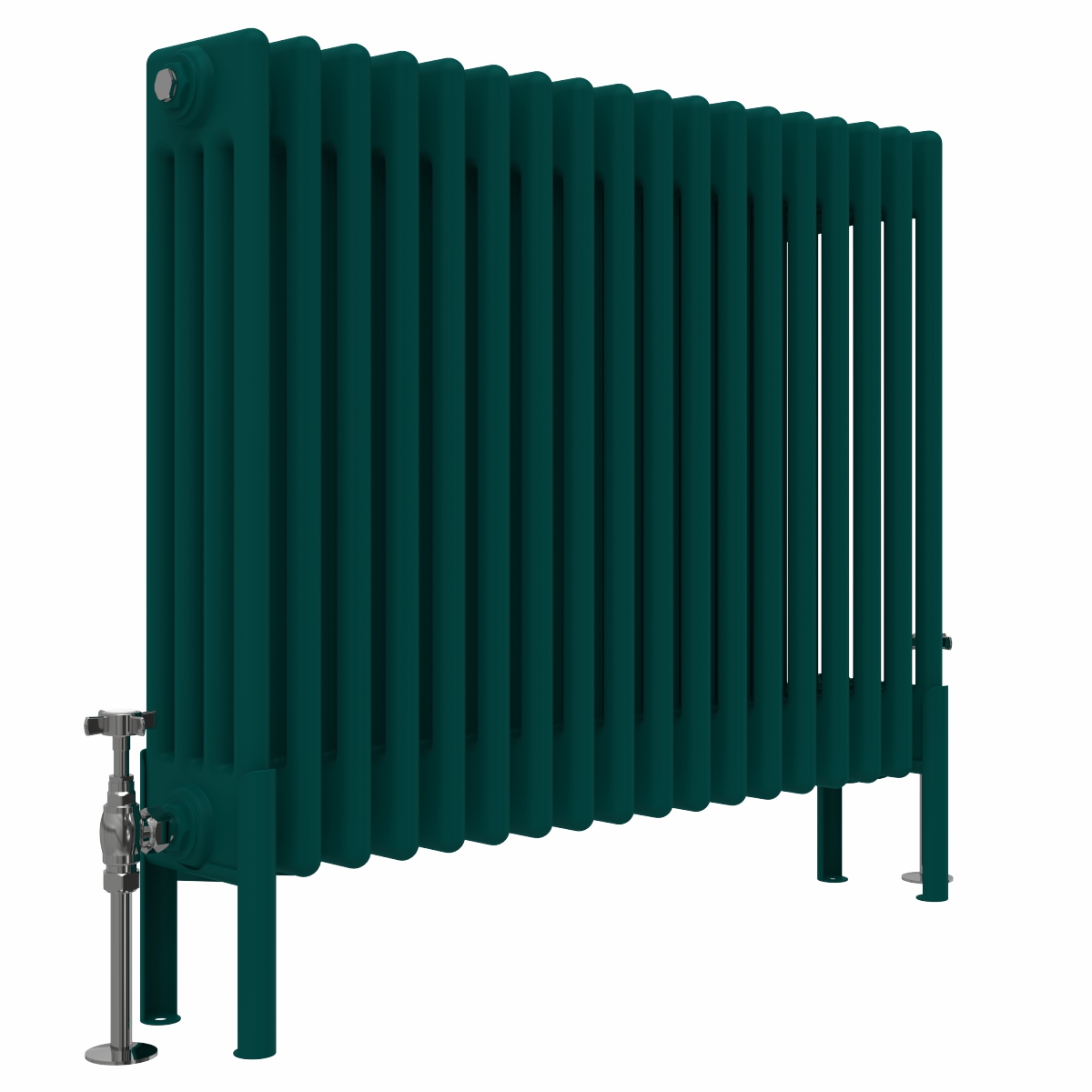 Bern 600 x 830mm Traditional Blue Green Horizontal Four Column Radiator