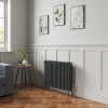 Bern 600 x 830mm Anthracite Four Column Horizontal Traditional Radiator