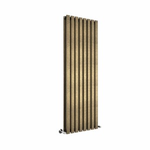 Lulea 1600 x 550mm Black Gold Double Vertical Flat Panel Designer Radiator