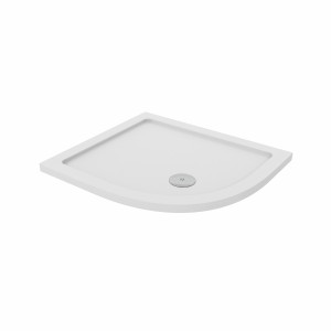 Essentials Anti-Slip 900 x 800mm Right Hand Offset Quadrant Stone Shower Tray White