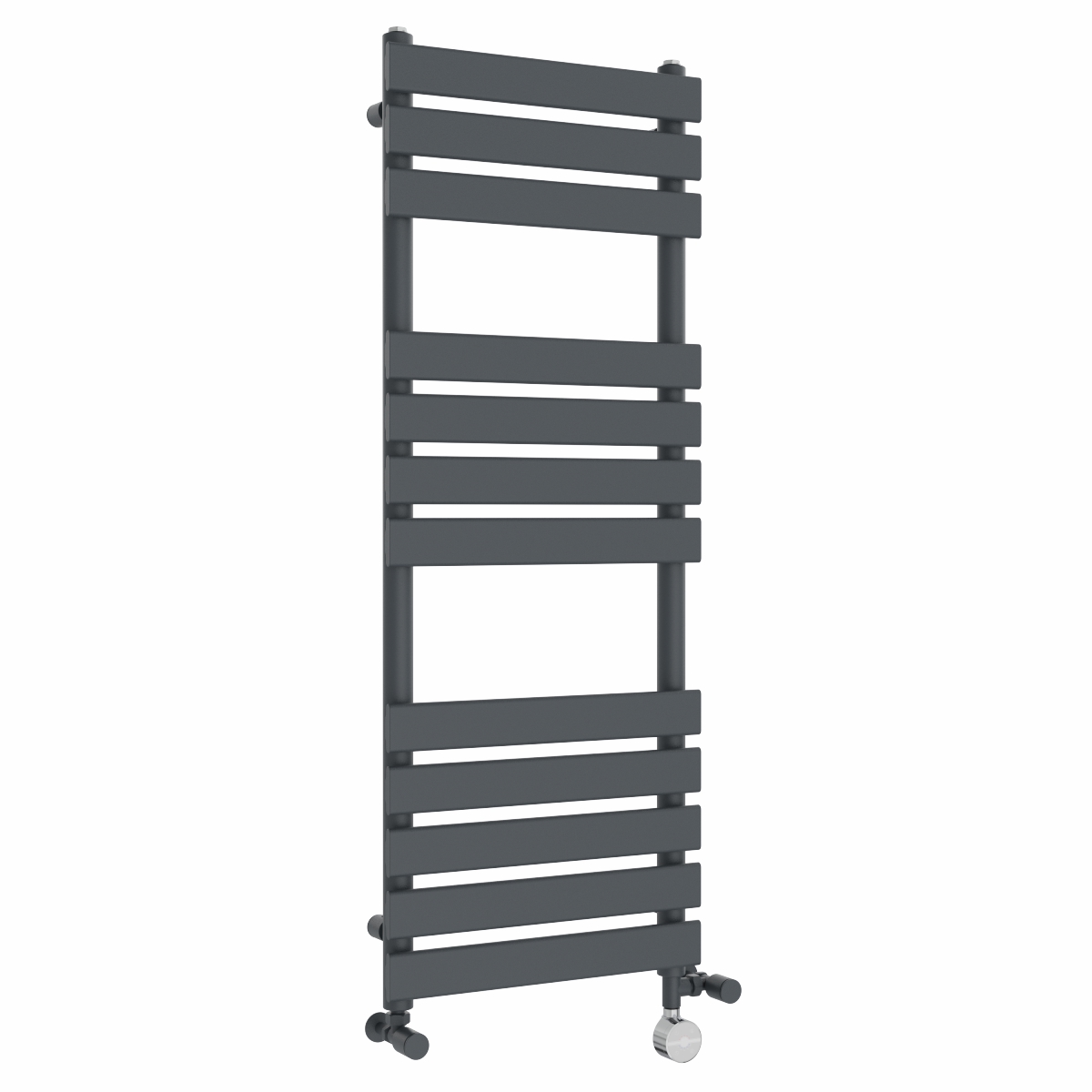Juva 1200 x 450mm Dual Fuel Sand Grey Flat Panel Thermostatic Touch Control Electric Heated Towel Rail