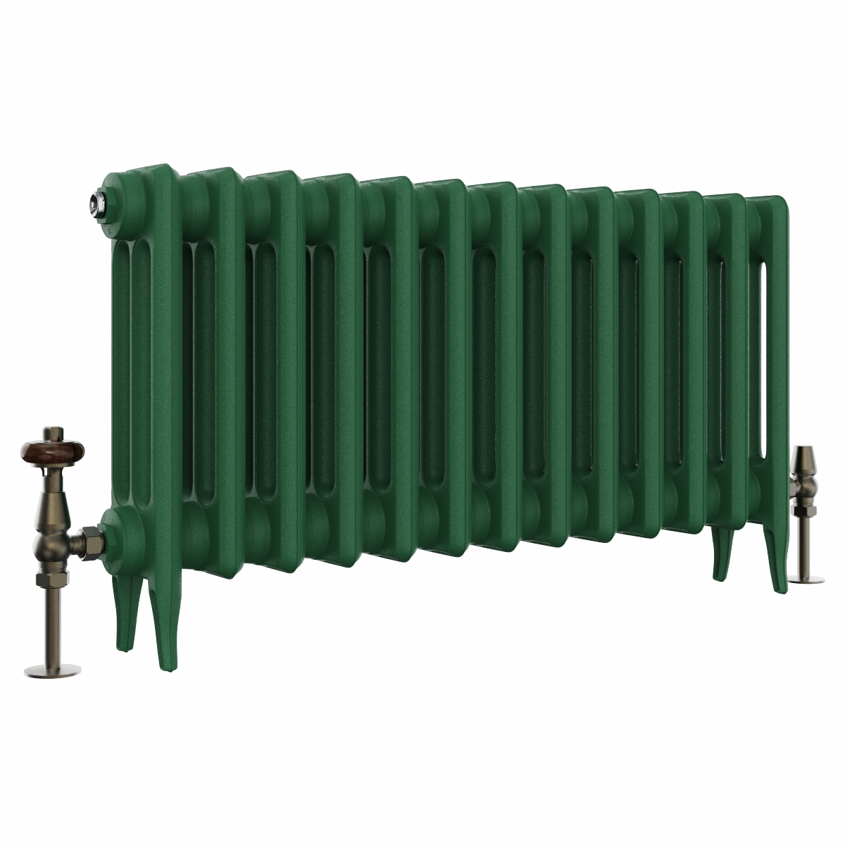 Classic  450 x 840mm  Farrow & Ball Duck Green Triple Column Cast Iron Radiator - 13 Sections