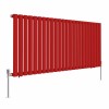 Norden 600 x 1417mm Signal Red Single Oval Column Horizontal Designer Radiator