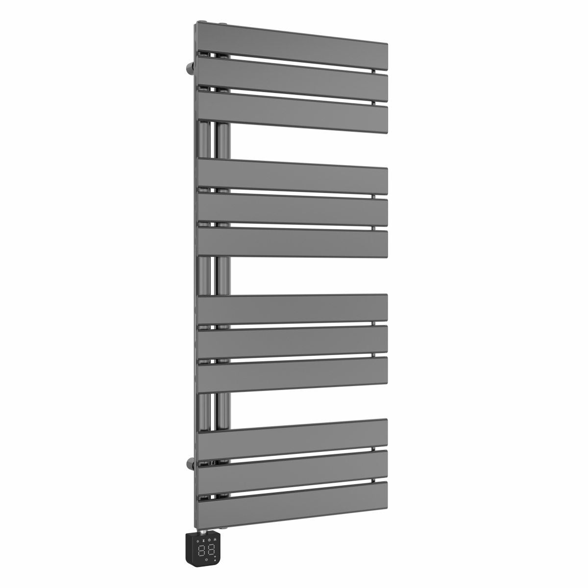 Kristiansund 1126 x 500mm Gunmetal Thermostatic Touch Control Wifi Electric Heated Towel Rail