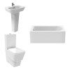 Aria Bathroom Suite with Close Coupled Toilet and Essential Single Ended Bath 1500 x 700 - Front Panel Included