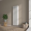 Voss 1800 x 545mm White Double Vertical Round Tube Designer Radiator