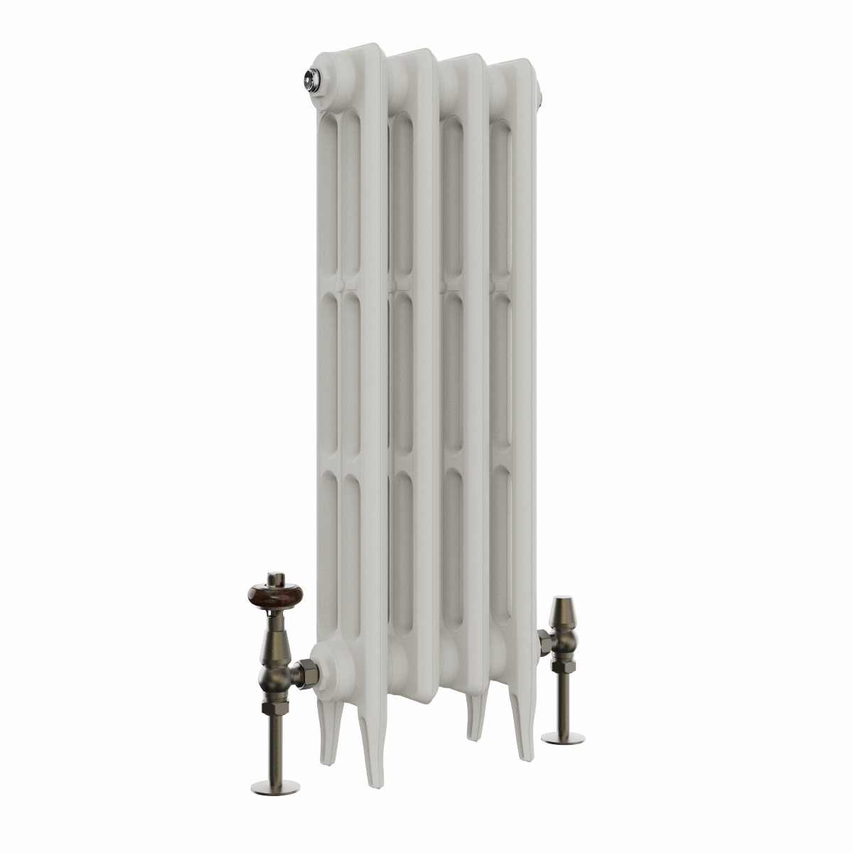 Classic  745 x 282mm  Porcelain White Triple Column Cast Iron Radiator - 4 Sections