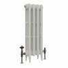 Classic  745 x 282mm  Porcelain White Triple Column Cast Iron Radiator - 4 Sections