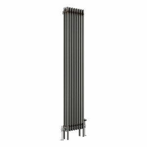 Bern 1800 x 380mm Raw Metal Triple Column Vertical Traditional Radiator
