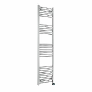 Fjord 1800 x 500mm Curved Chrome Thermostatic Touch Control Electric Heated Towel Rail
