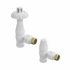 Antique Thermostatic Angled Radiator Valves - White