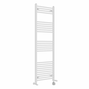 Bergen 1600 x 500mm Dual Fuel Straight White Thermostatic Electric Heated Towel Rail