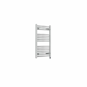 Fjord 800 x 500mm Curved Chrome Prefilled Electric Heated Towel Rail