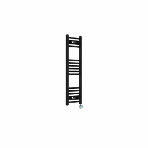 Fjord 1000 x 300mm Curved Black Thermostatic Touch Control Wifi Electric Heated Towel Rail