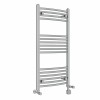 Fjord 1000 x 500mm Dual Fuel Curved Chrome Thermostatic Electric Heated Towel Rail