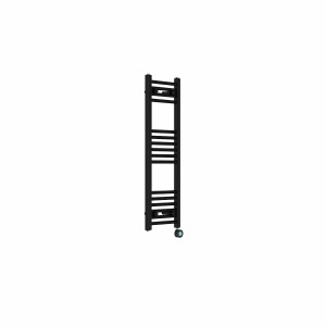 Bergen 1000 x 300mm Straight Black Thermostatic Touch Control Wifi Electric Heated Towel Rail
