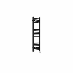 Bergen 1000 x 300mm Straight Black Thermostatic Touch Control Electric Heated Towel Rail