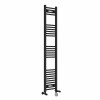Bergen 1600 x 300mm Dual Fuel Straight Black Thermostatic Electric Heated Towel Rail