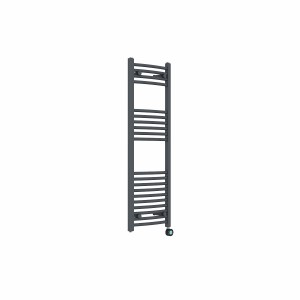 Fjord 1200 x 400mm Curved Anthracite Thermostatic Touch Control Electric Heated Towel Rail
