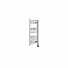 Fjord 800 x 400mm Curved Chrome Thermostatic Touch Control Electric Heated Towel Rail