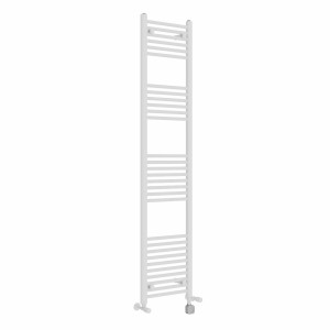 Bergen 1800 x 400mm Dual Fuel Straight White Thermostatic Electric Heated Towel Rail