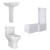 Feel Curved Modern Bathroom Suite with L-Shape Shower Bath - Right Hand - 1500mm