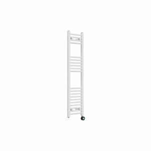 Bergen 1200 x 300mm Straight White Thermostatic Touch Control Electric Heated Towel Rail