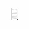 Bergen 800 x 600mm Straight White Thermostatic Touch Control Electric Heated Towel Rail