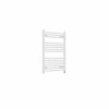 Fjord 800 x 600mm Curved White Prefilled Electric Heated Towel Rail
