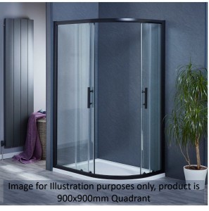 Aqua-I6 Quadrant Shower Enclosure 900mm x 900mm x 1850mm High - Black