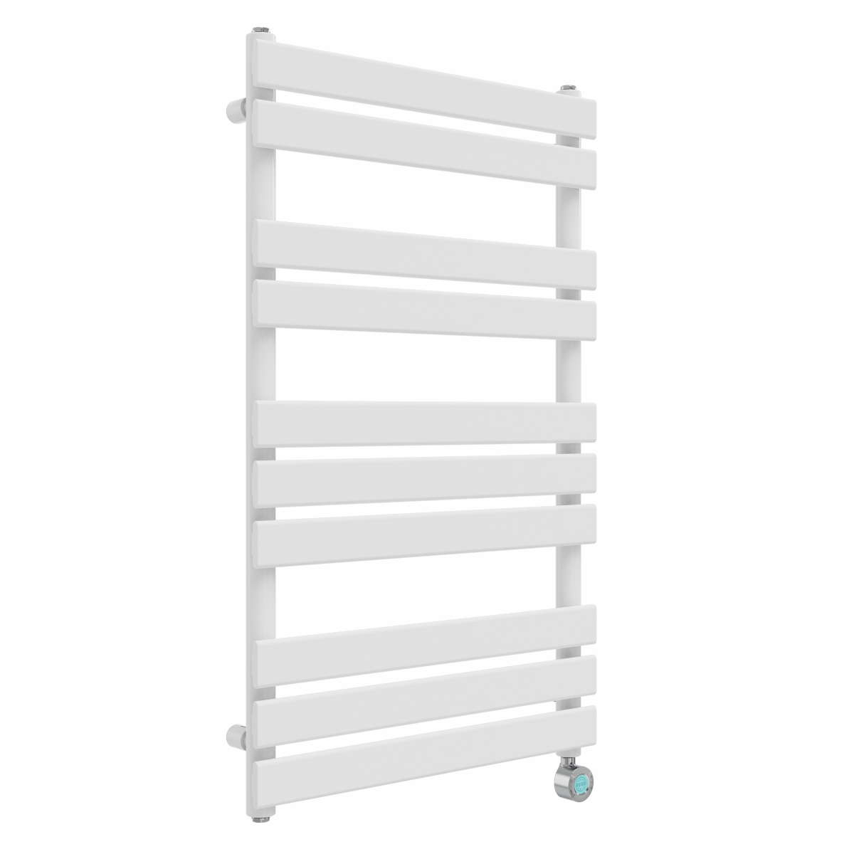 Juva 1000 x 600mm White Flat Panel Thermostatic Touch Control Wifi Electric Heated Towel Rail