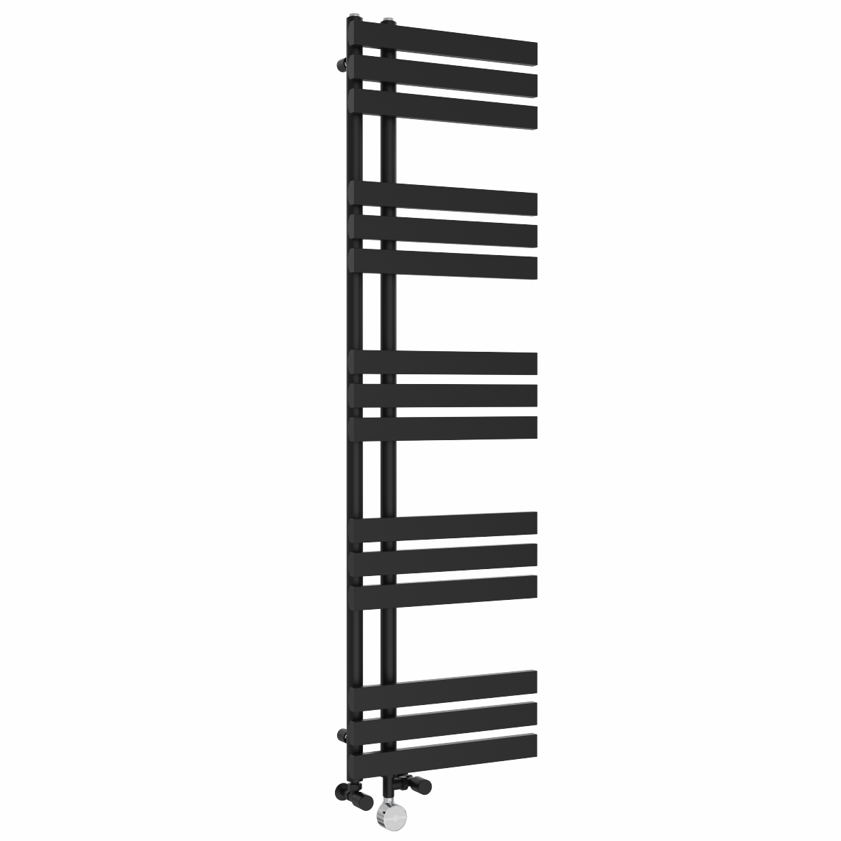 Koli 1600 x 450mm Dual Fuel Black Thermostatic Touch Control Electric Heated Towel Rail -