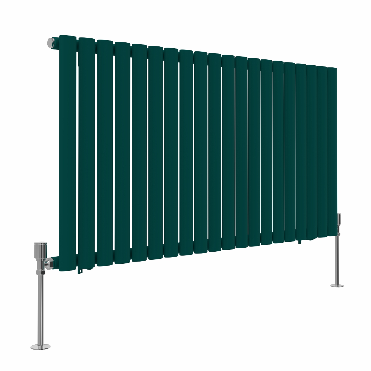 Norden 600 x 1181mm Blue Green Single Oval Column Horizontal Designer Radiator