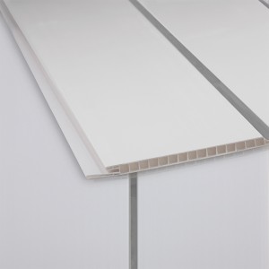 Murar - 250x2600x8mm PVC Ceiling & Wall Panel - Gloss White with Chrome Stripes