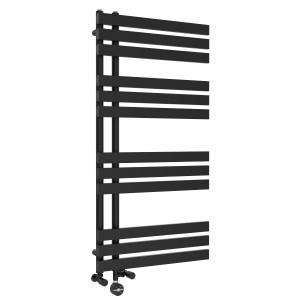 Koli 1200 x 600mm Dual Fuel Black Thermostatic Touch Control Electric Heated Towel Rail