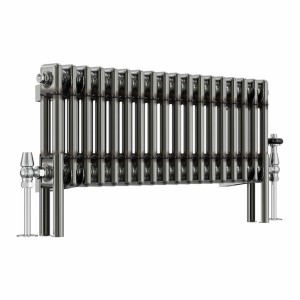 Bern 300 x 830mm Raw Metal Double Column Horizontal Traditional Radiator