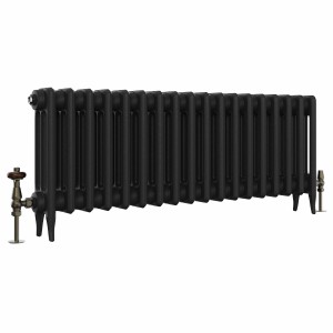 Classic 450 x 1150mm Black Primered Finish Triple Column Cast Iron Radiator - 18 Sections