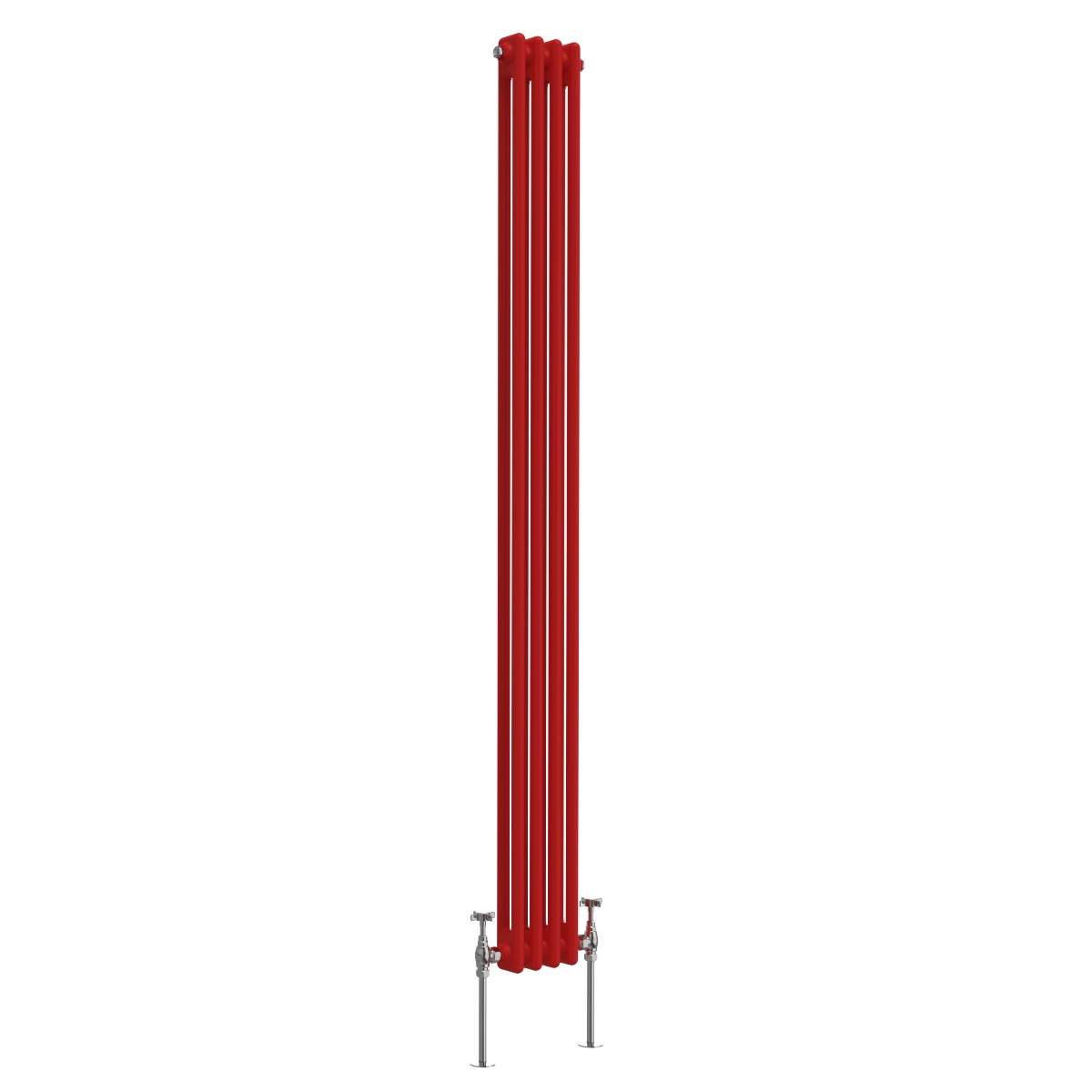 Bern 1800 x 200mm Traditional Signal Red Double Vertical Column Radiator