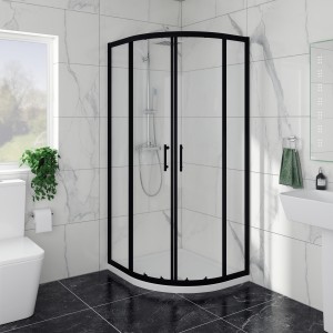 Ennerdale - 900 x 800mm Offset Quadrant Shower Enclosure - Black (Reversible Left/Right)