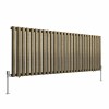 Norden 600 x 1594mm Black Gold Single Oval Column Horizontal Designer Radiator