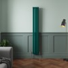 Norden 1800 x 237mm Blue Green Double Oval Column Vertical Designer Radiator