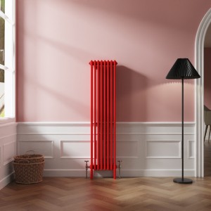 Bern 1500 x 380mm Traditional Signal Red Vertical Four Column Radiator