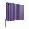 Norden 600 x 768mm Elegant Purple Double Oval Column Horizontal Designer Radiator