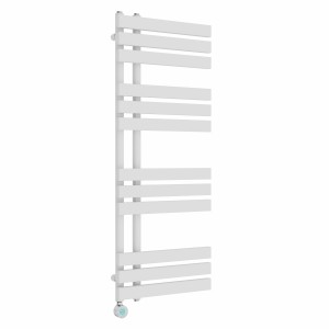 Koli 1200 x 450mm White Thermostatic Touch Control Electric Heated Towel Rail