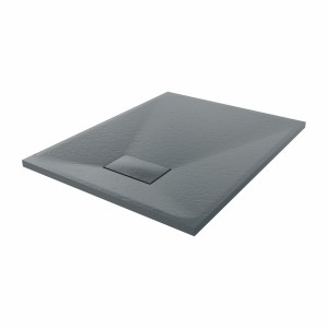 Terra - 900x700mm Slate Effect Rectangle Shower Tray Anthracite
