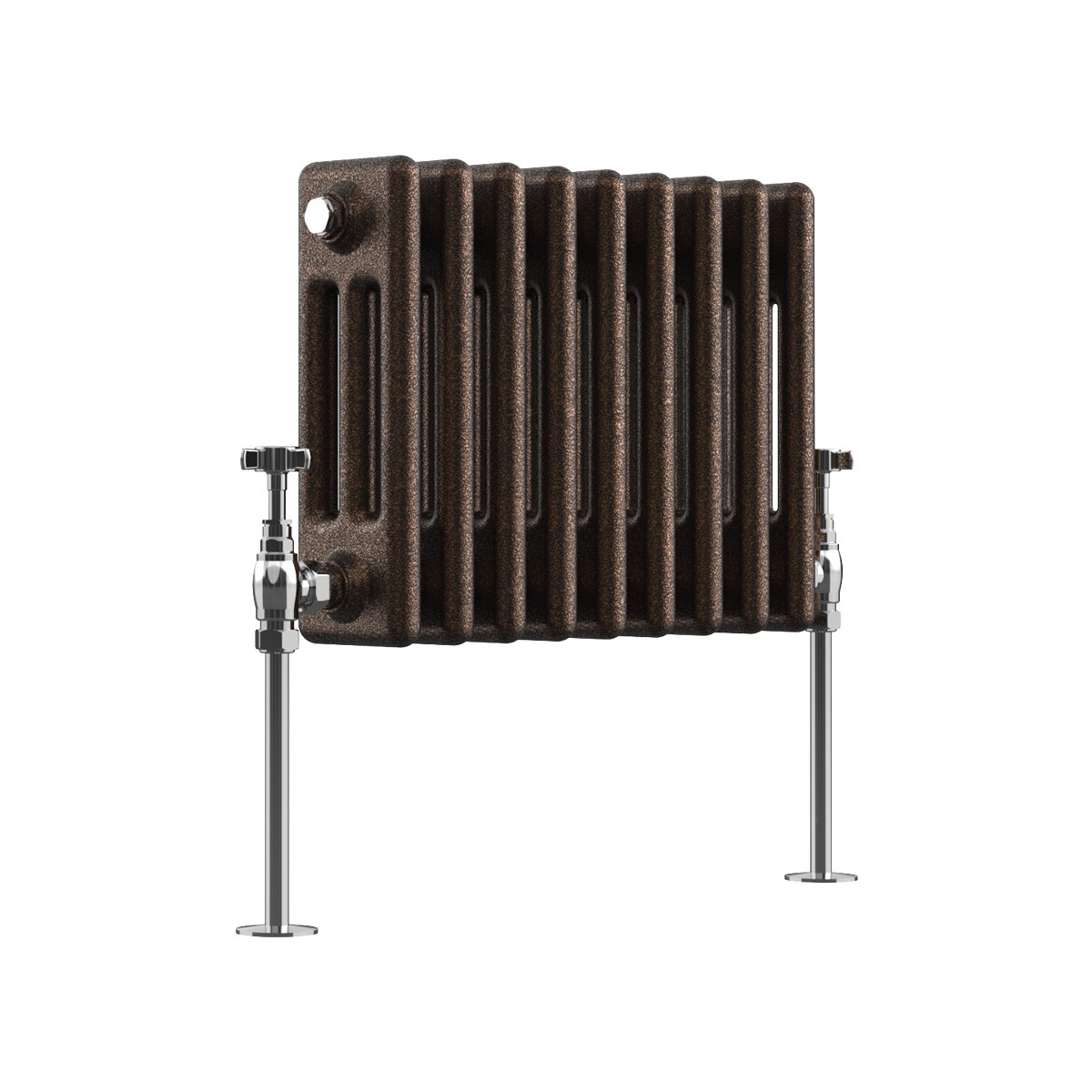 Bern 300 x 425mm Black Copper Triple Column Horizontal Traditional Radiator
