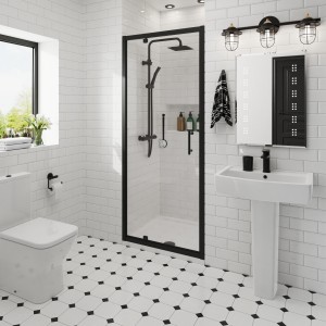 Ennerdale - 800mm Pivot Shower Door - Black