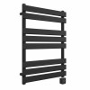 Juva 800 x 600mm Satin Black Flat Panel Thermostatic Touch Control Wifi Electric Heated Towel Rail